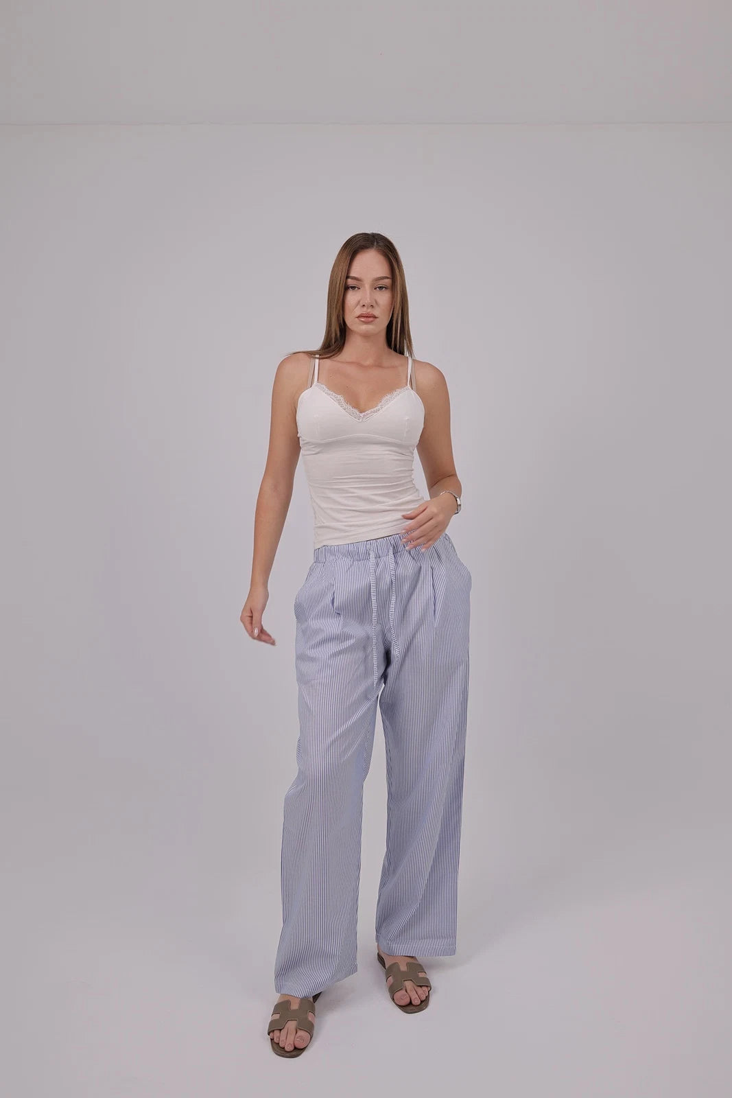 Capri Stripe Trouser