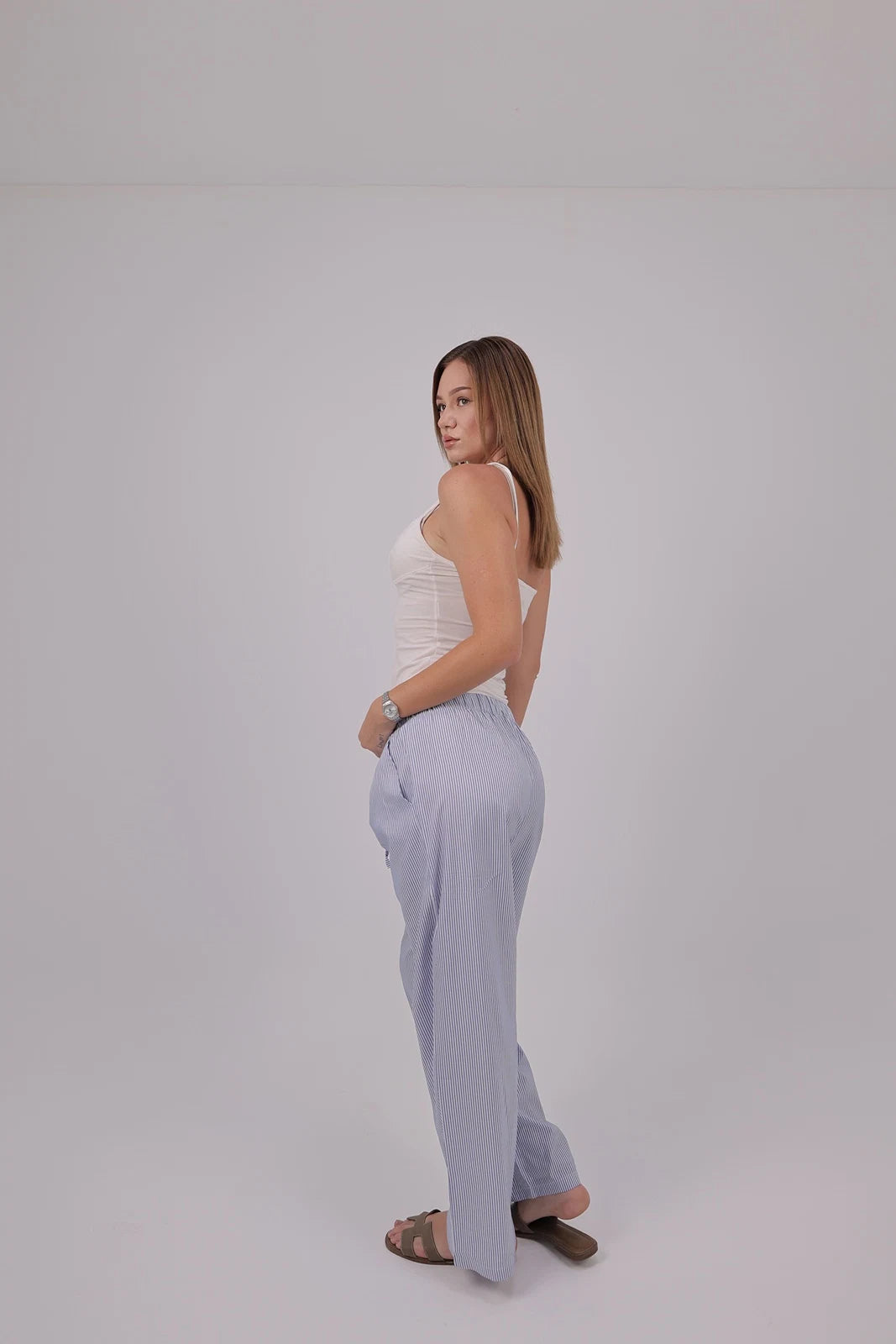 Capri Stripe Trouser