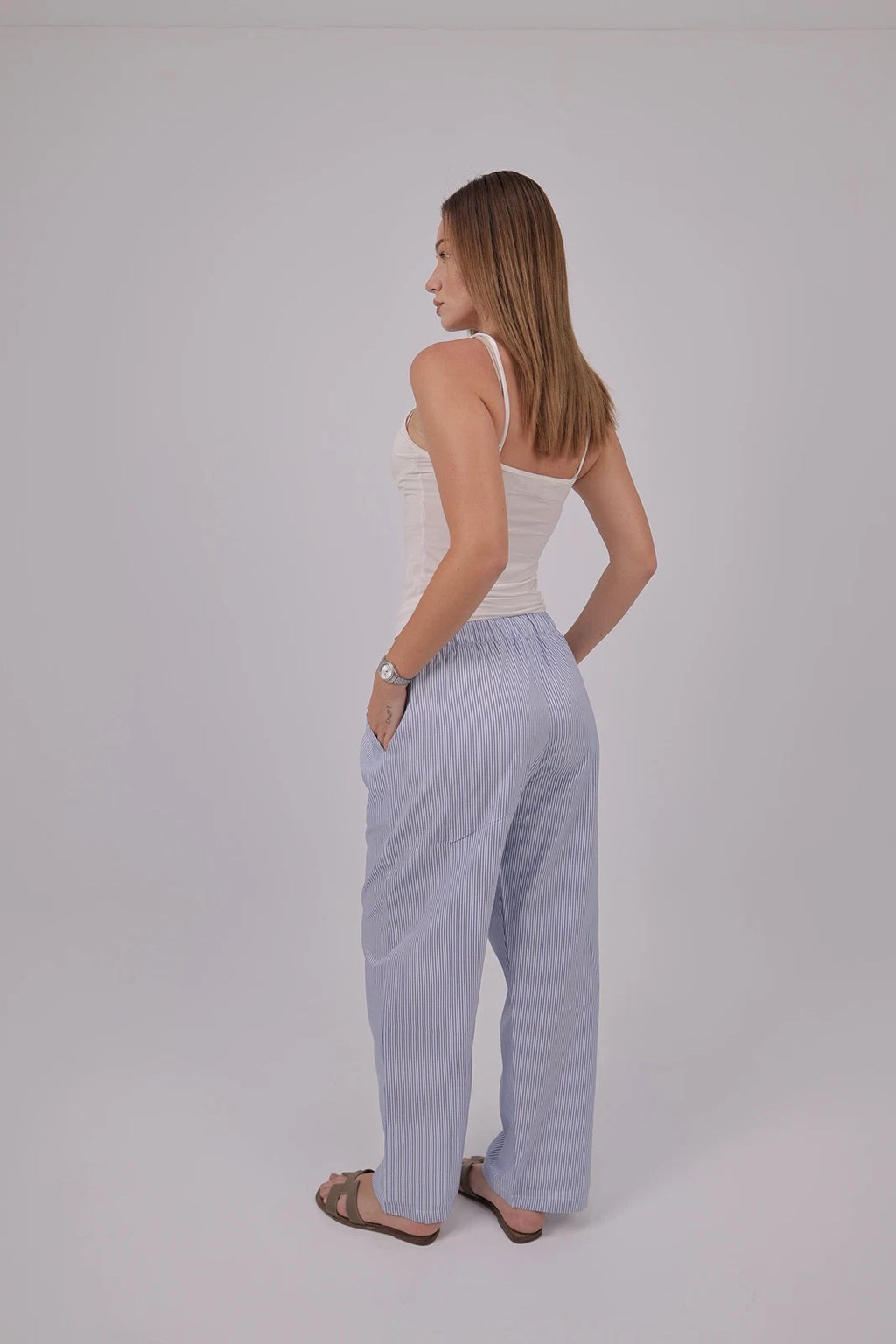 Capri Stripe Trouser